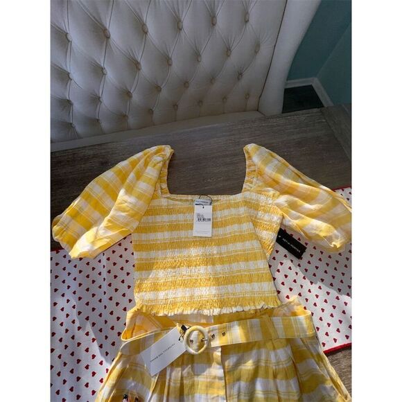 Faithfull the Brand Women's Size 12 Yellow Striped Two-Piece‎ Set - Picture 11 of 12
